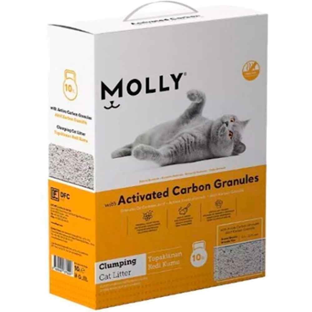 Molly Aktif Karbonlu Topaklaşan Kedi Kumu 10 LT 8680542870563 Amazon Pet Center