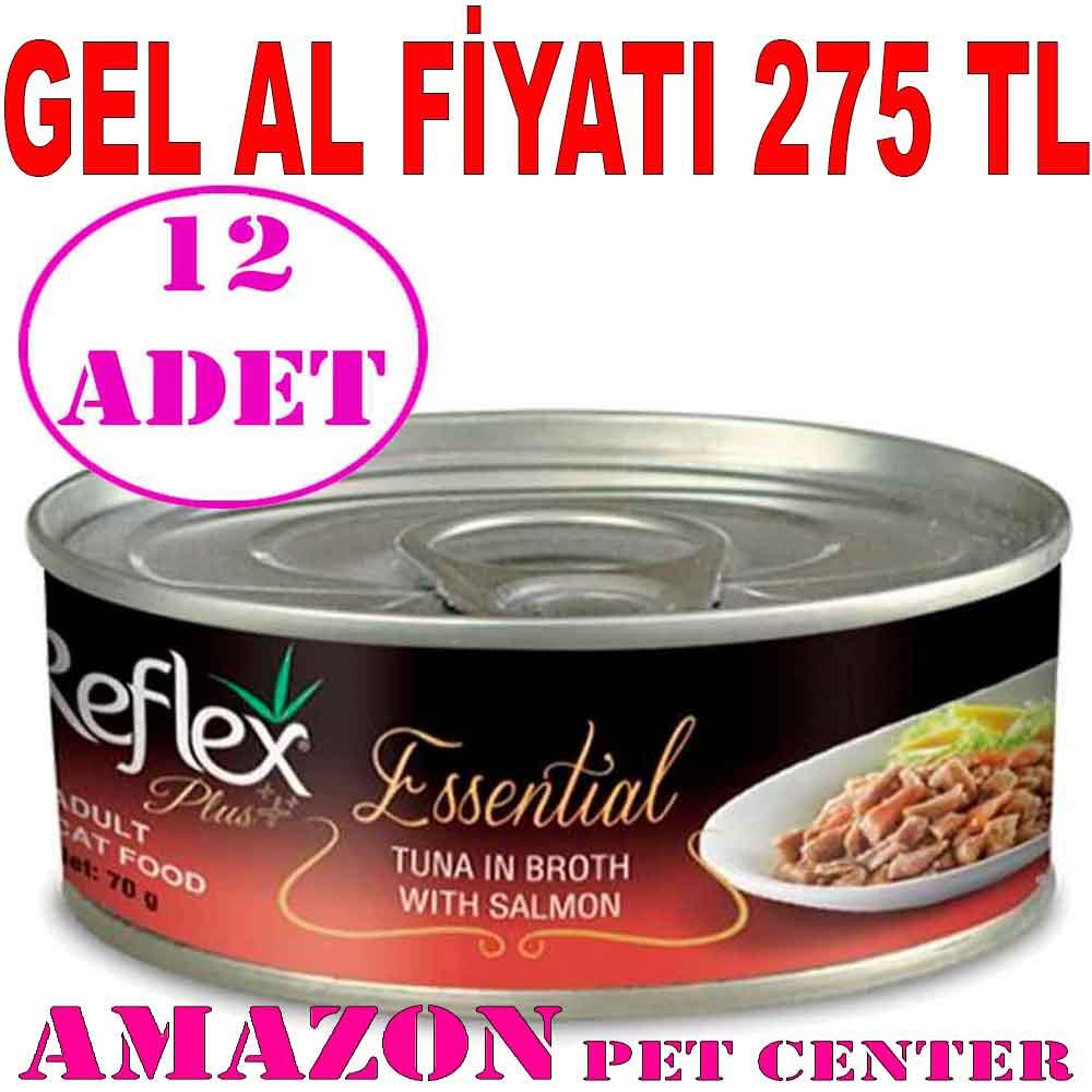 Reflex Plus Essential Ton Balıklı ve Somonlu Yetişkin Kedi Konservesi 70 Gr 12 AD 32118568 Amazon Pet Center