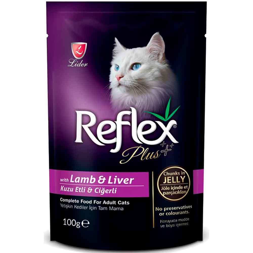 Reflex Plus Pouch Parça Etli Kuzulu ve Ciğerli Kedi Konservesi 100 Gr 8698995012430 Amazon Pet Center