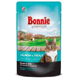 Bonnie Pouch Somonlu ve Alabalıklı Jelly Yetişkin Kedi Konservesi 85 Gr 8698995007016 Amazon Pet Center