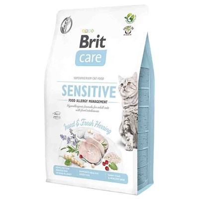 Brit Care Sensitive Hypo-Allergenic Böcek Proteinli Tahılsız Yetişkin Kedi Maması 2kg 8595602554218 Amazon Pet Center