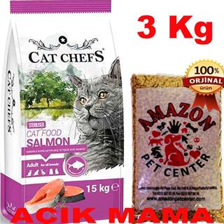 Cat Chefs Somonlu Kısır Kedi Maması Açık 3 Kg 32136395 Amazon Pet Center