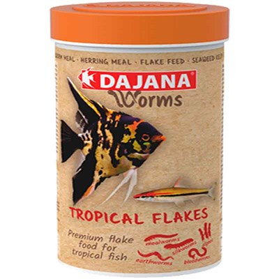 Dajana Worms Tropical Flakes 250 Ml 8594000258971 Dajana Tatlı Su Akvaryumu Balık Yemleri Amazon Pet Center