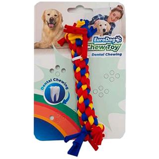 EuroDog Çift Düğümlü Diş İpi Köpek Oyuncağı 10cm Sarı Kırmızı Mavi 8681144193579 Amazon Pet Center