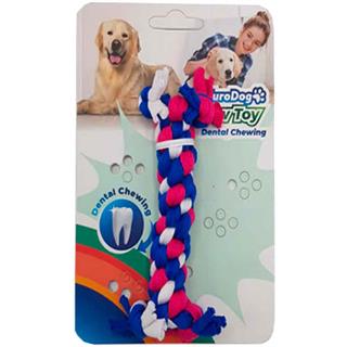 EuroDog Çift Düğümlü Diş İpi Köpek Oyuncağı 10cm Mavi Kırmızı Beyaz 8681144193562 Amazon Pet Center