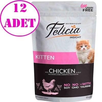 Felicia Kitten Yaş Kedi Maması Tahılsız 85 gr 12 AD 32126969 Amazon Pet  Center