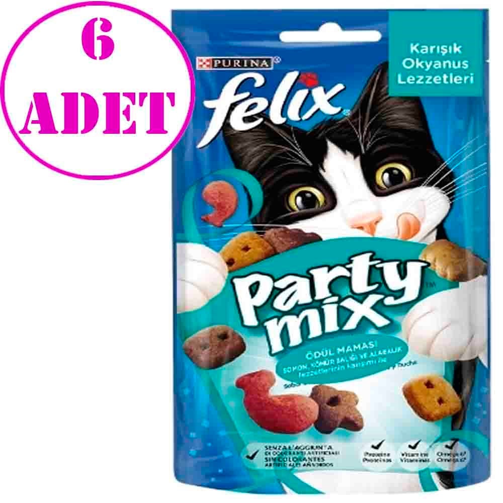 Felix Party Mix Somon Kömür Balığı ve Alabalıklı Kedi Ödül Maması 60 Gr 6 AD 7613034119841999 Amazon Pet Center