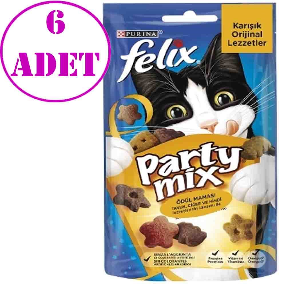 Felix Party Mix Tavuk Ciğer ve Hindi Etli Kedi Ödül Maması 60 Gr 6 AD 7613034119865999 Amazon Pet Center