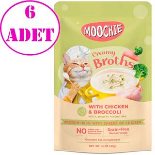 Moochie Kedi Çorbası Parça Tavuk Etli ve Brokolili Tahılsız 40 Gr 6 AD 32135213 Amazon Pet Center