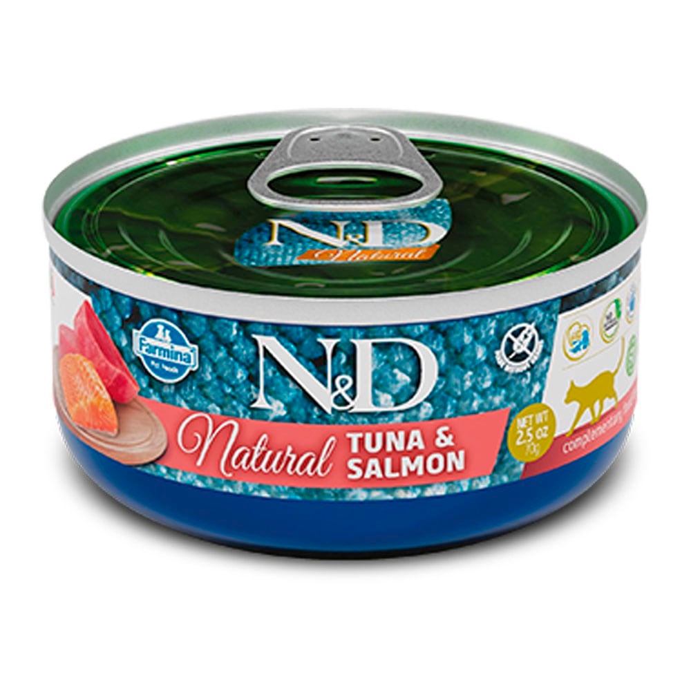 N&D Natural Tuna Ve Somon Balıklı Yetişkin Kedi Konservesi 70 Gr 8606014106305 Amazon Pet Center