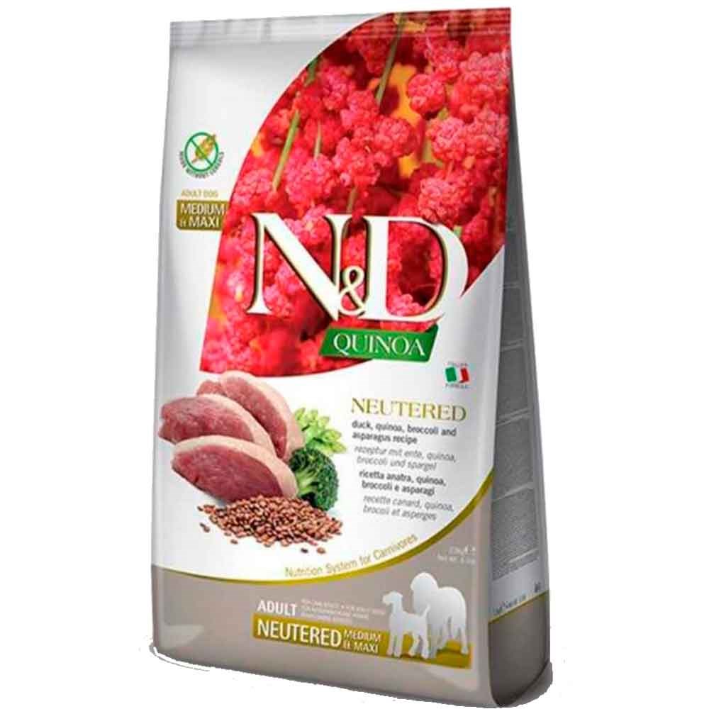 N&D Quinoa Kısırlaştırılmış Köpek Maması Ördek Etli Kinoalı Brokolili 2,5 Kg 8010276040169 Amazon Pet Center