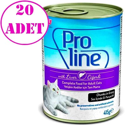 ProLine Ciğerli Yetişkin Kedi Konservesi 415 Gr 20 AD 32122176 Pro Line Yetişkin Kedi Konserve Mamaları Amazon Pet Center