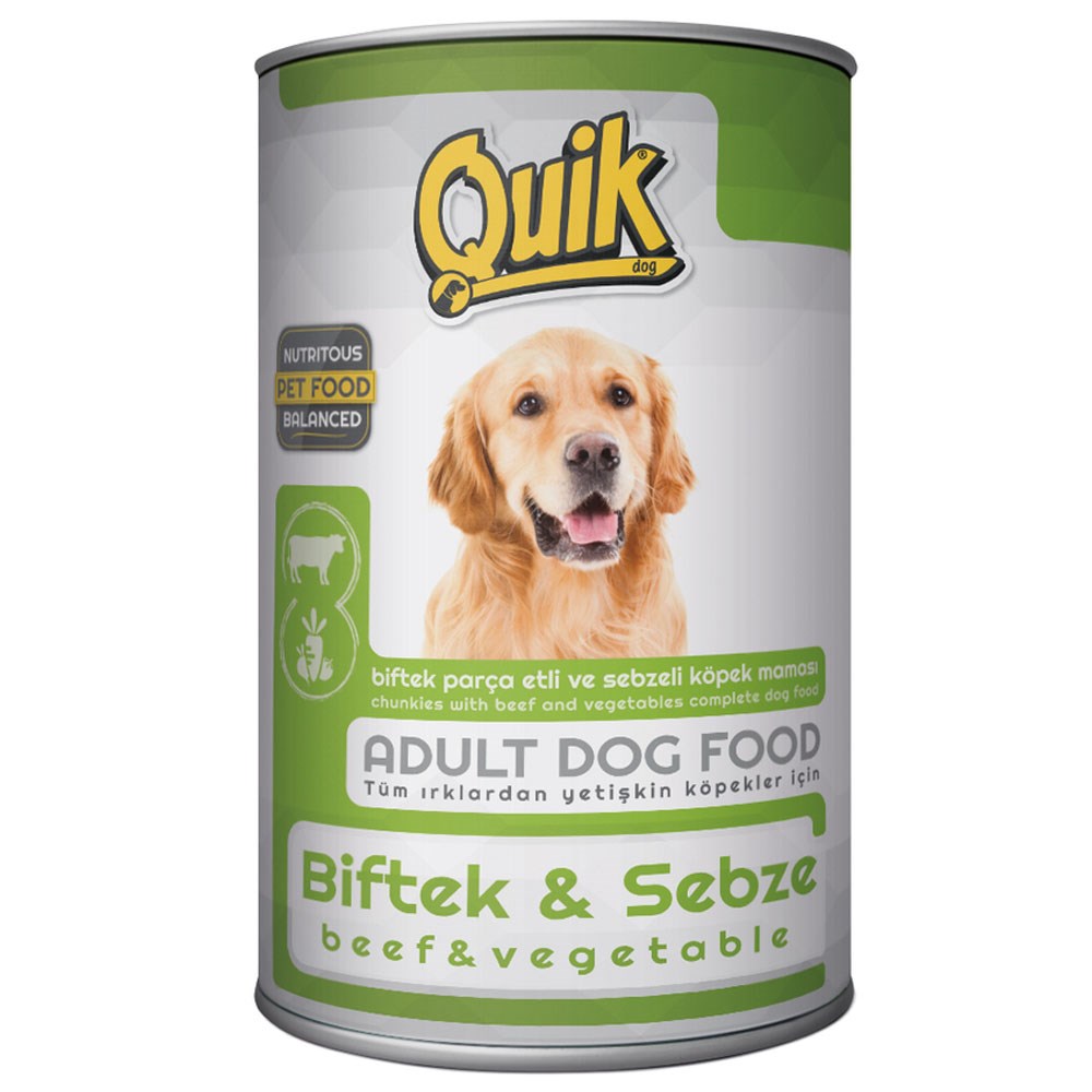 Quik Biftekli Sebzeli Köpek Konservesi 415 gr 8680468045496 Amazon Pet Center