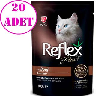 Reflex Plus Biftekli Kedi Konservesi 100 Gr 20 AD 32108880 Amazon Pet Center