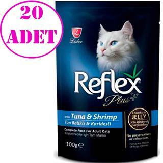 Reflex Plus Ton Balıklı ve Karidesli Yetişkin Kedi Konservesi 100 Gr 20 AD 32108958 Amazon Pet Center