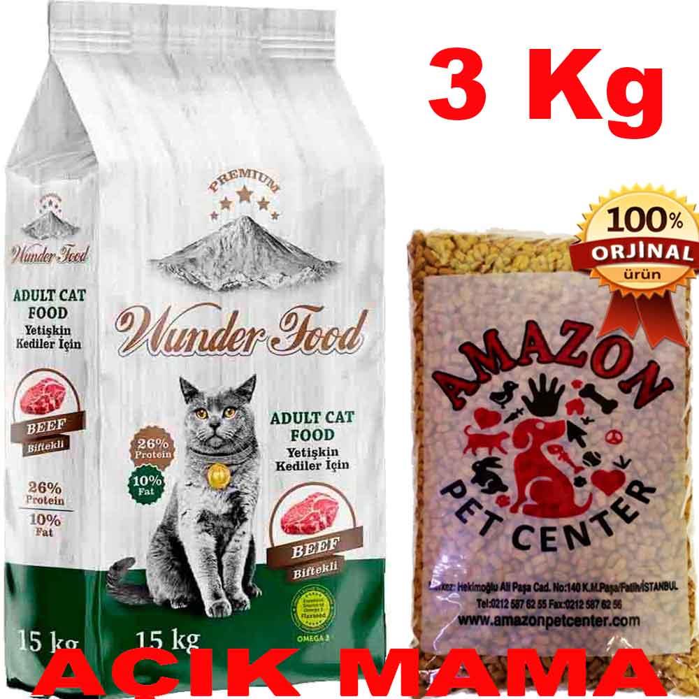 Wunder Food Biftekli Kedi Maması Açık 3 Kg 32136340 Amazon Pet Center