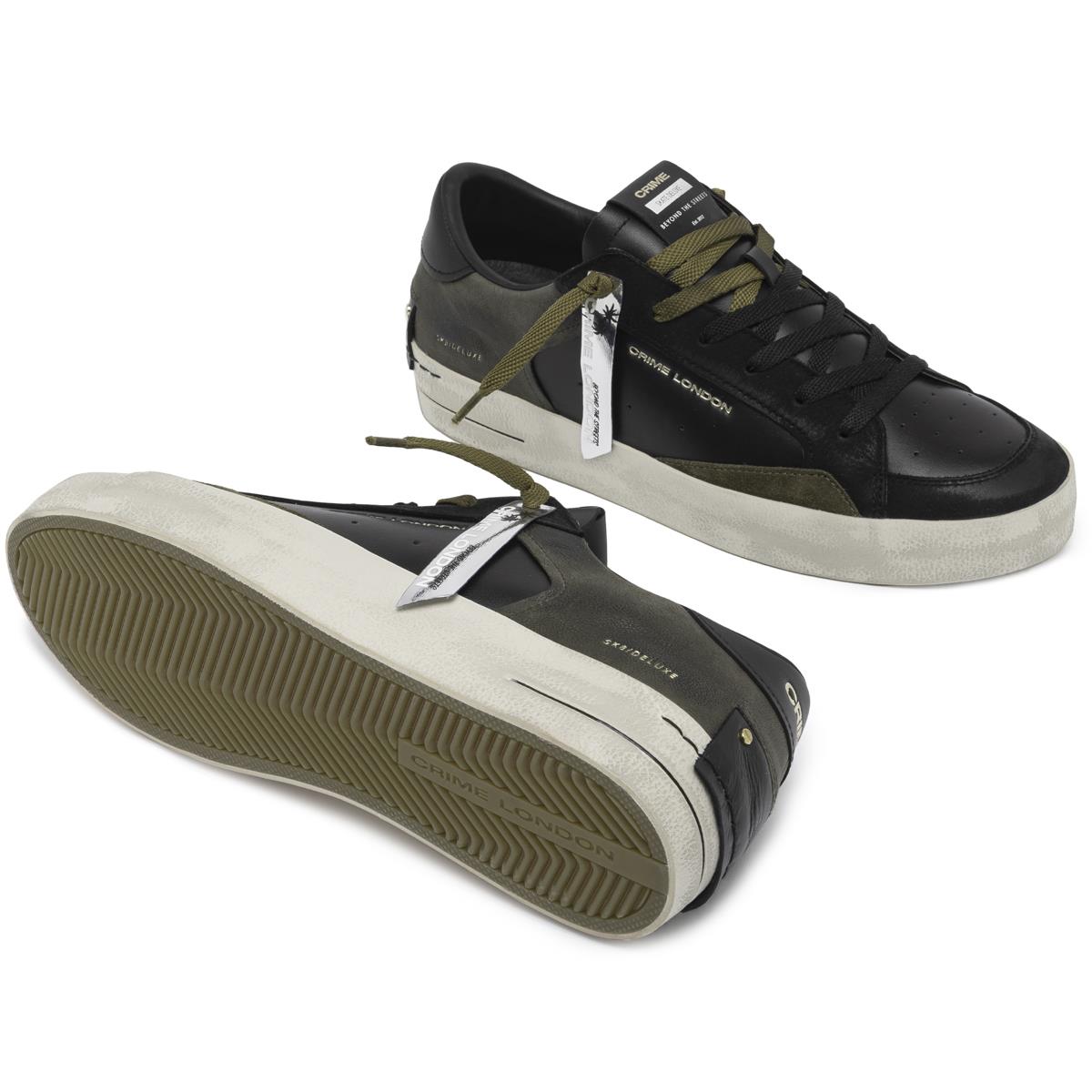 Crime London Crime Force 1 Sneaker - Ledersneaker Mit Keilabsatz, Made In Italy