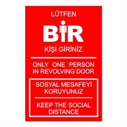 Korona ÖnlemleriKoronavirüs Uyarı Sticker, Döner Kapı Etiketi