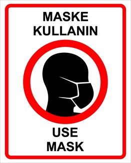 Korona ÖnlemleriKoronavirüs Uyarı Sticker, Maske Kullanın