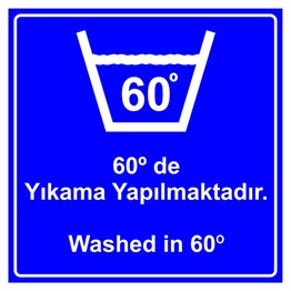 Korona ÖnlemleriKoronavirüs Uyarı Sticker, Yıkama Sıcaklığı