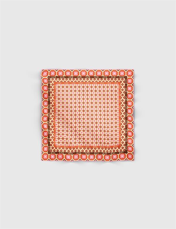 Bremgarten Orange-Pink-Beige Silk Twill Womens Bandana