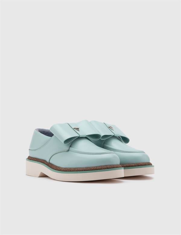 Adia Light Blue Leather Women's Loafer