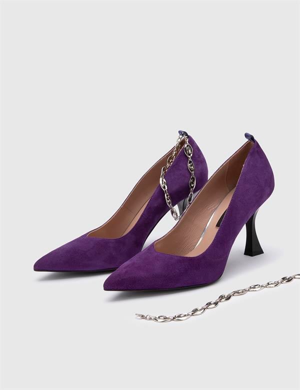 Halltor Purple Suede Leather Women's Pump