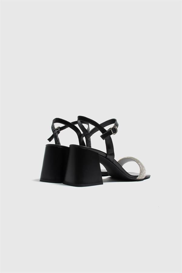 Sima Black Leather Women's Sandal