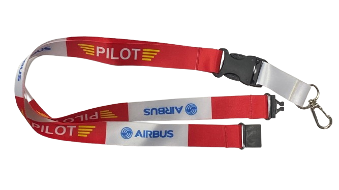 YAKA İPİ / LANYARD AIRBUS SARI-KIRMIZI