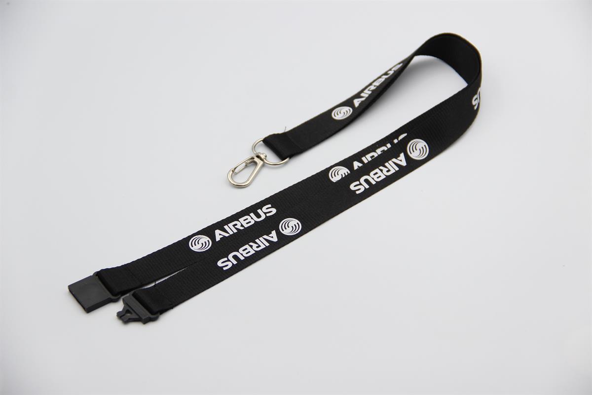 Dokulu Airbus Lanyard Siyah-Lacivert