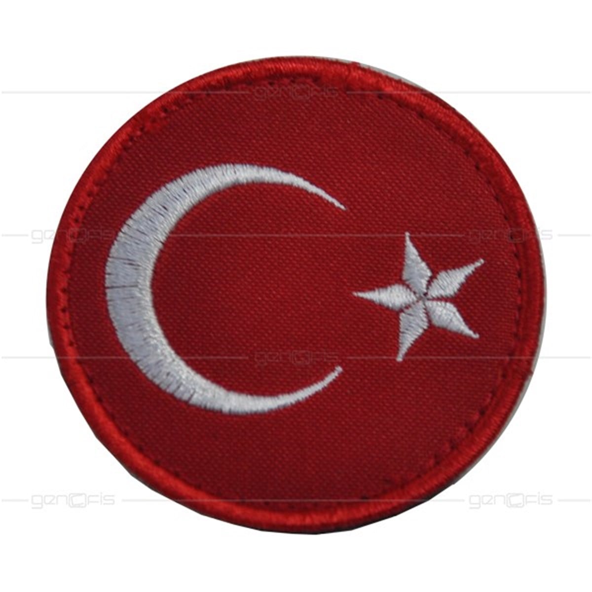 Yuvarlak Ay Yıldız Patch