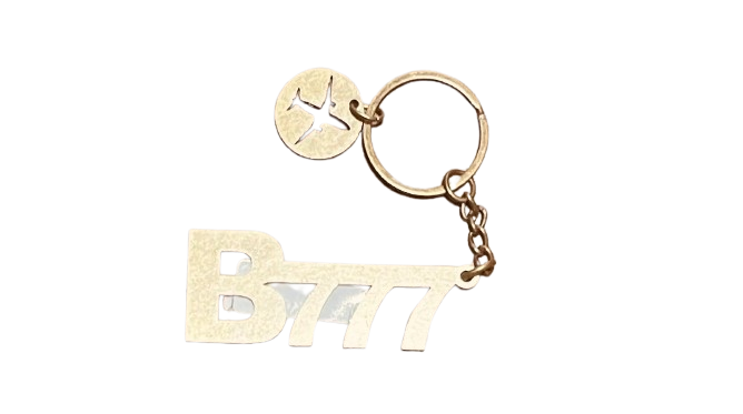 Boeing 777 Gümüş Anahtarlık