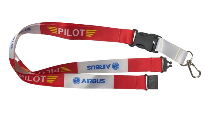 YAKA İPİ / LANYARD AIRBUS SARI-KIRMIZI