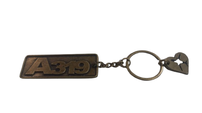 Airbus A-319 Eskitme Metal Anahtarlık