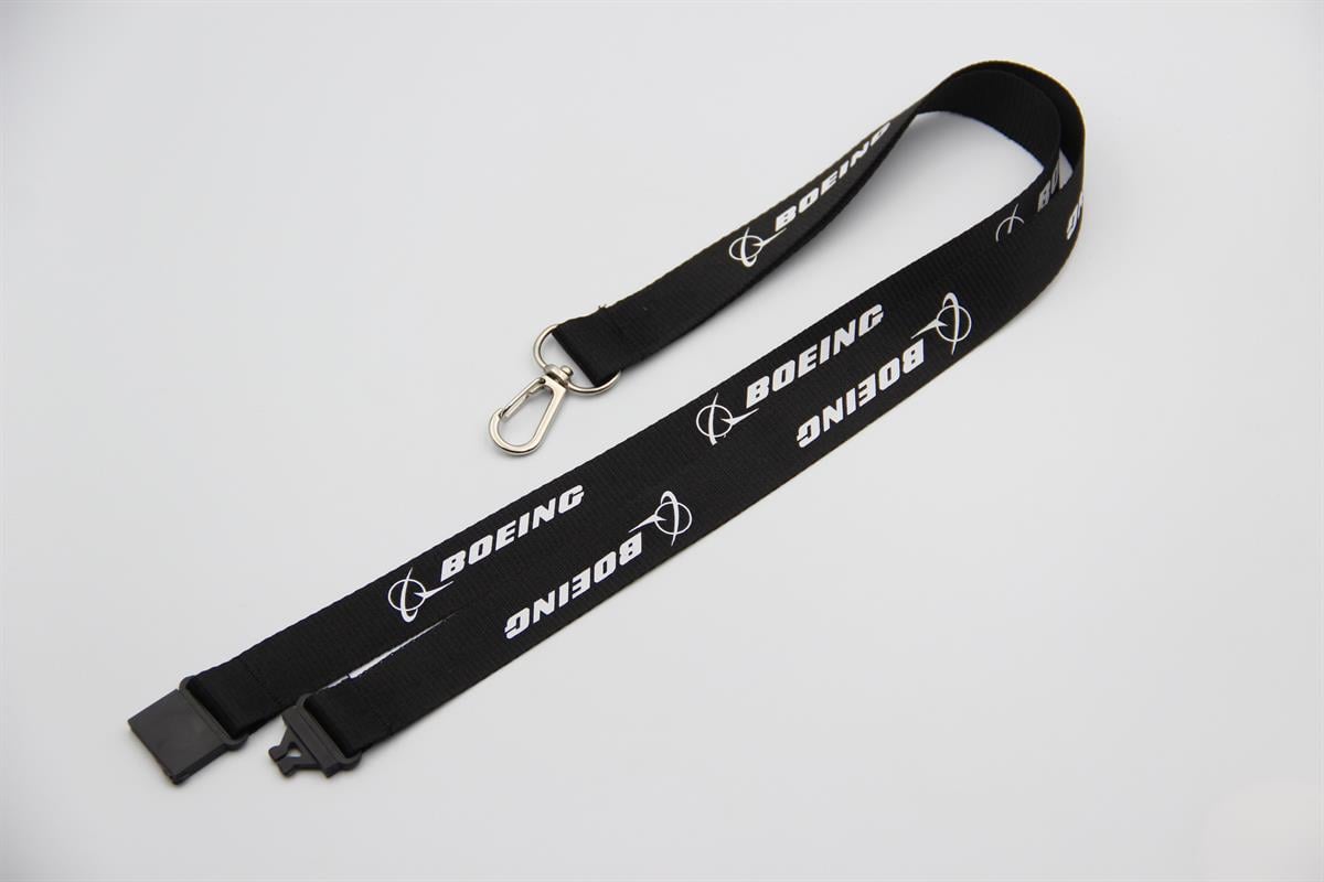 Dokulu Boeing Lanyard Siyah-Lacivert