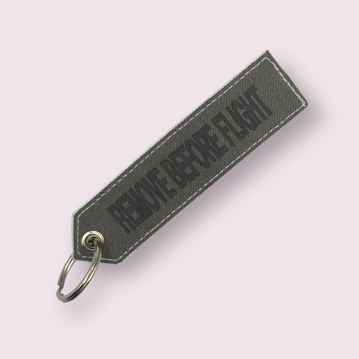 Remove Before Flight Anahtarlık Gri Deri
