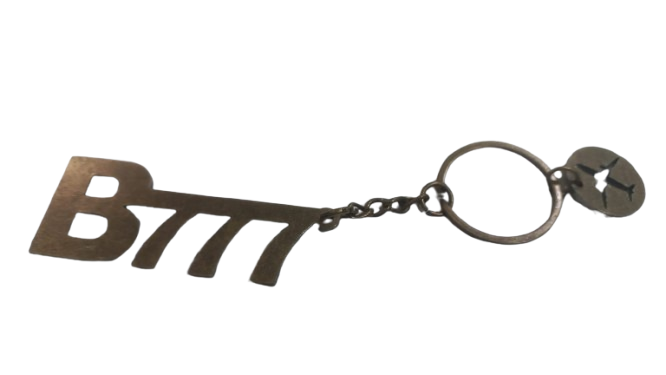 Boeing 777 Eskitme Metal Anahtarlık