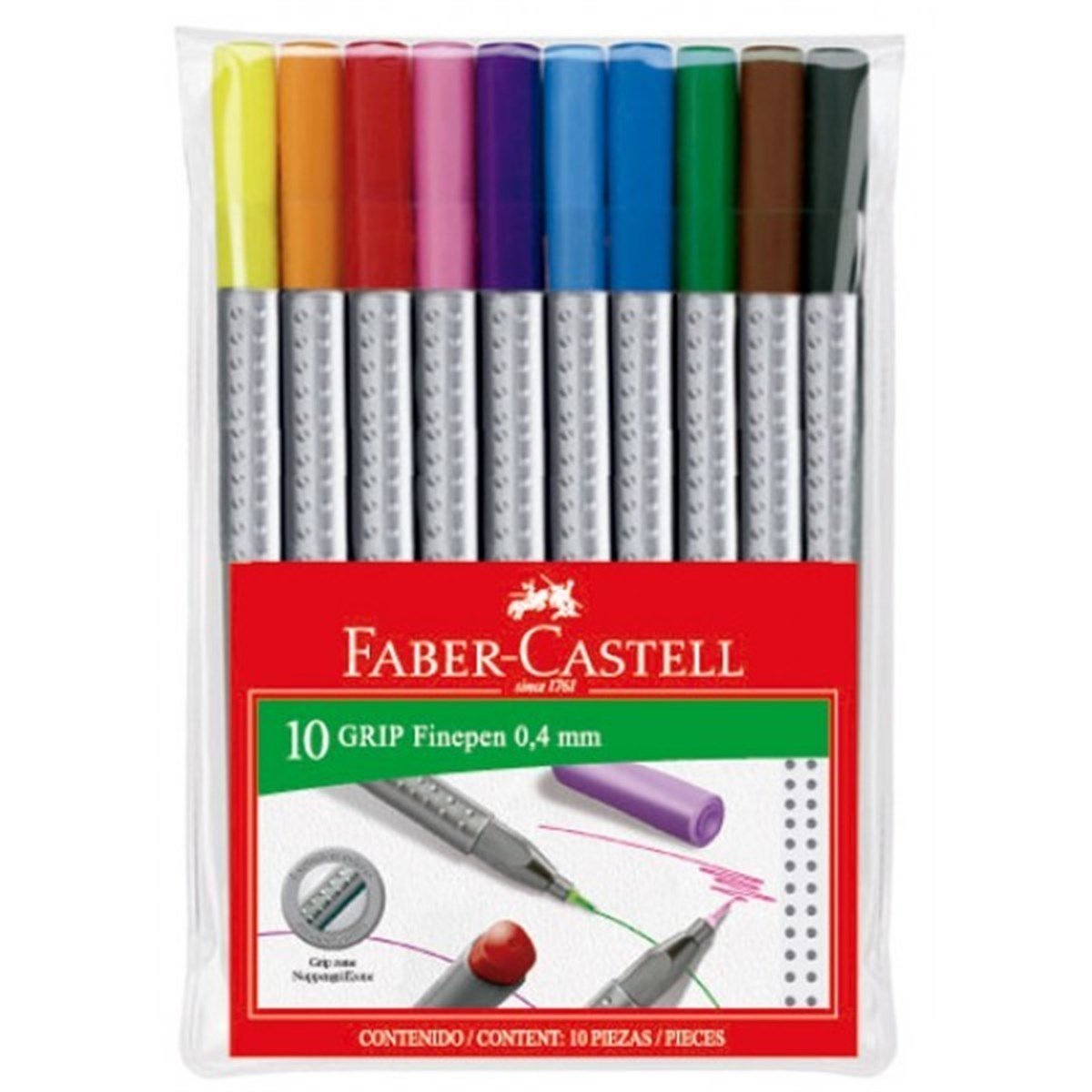 Faber Castell Keçeli Kalem Grip Finepen 0.4mm 10 Renk