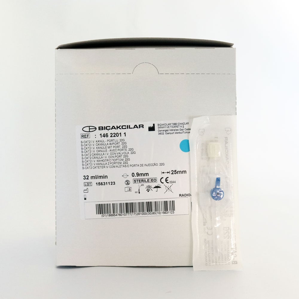 Bıçakcılar Branül (intraket) Mavi (22G) 80'li Paket