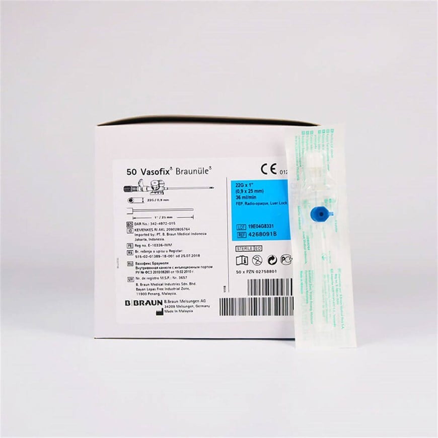 Braun Vasofix Branül (intraket) Mavi (22G) 50'li Paket
