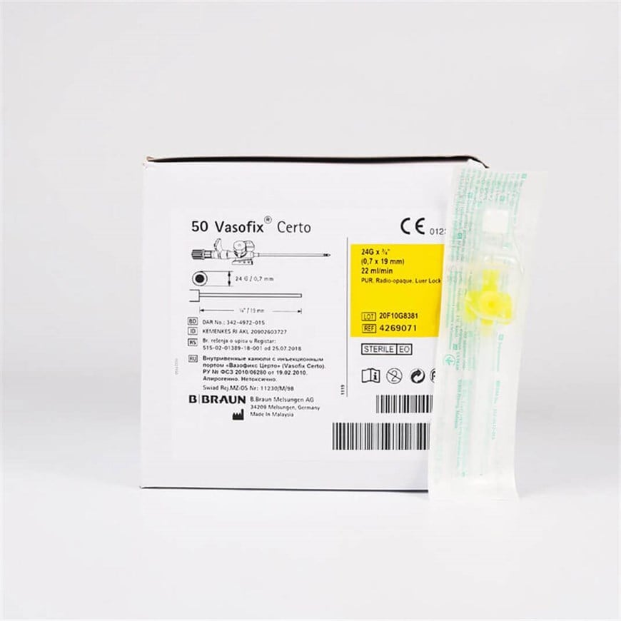 Braun Vasofix Branül (intraket) Sarı (24G) 50'li Paket