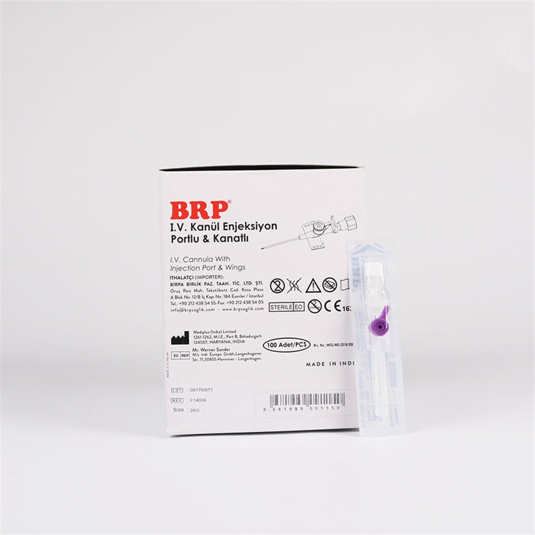 BRP Branül (intraket) Mor (26G) 100'lü Paket 