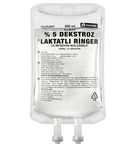 Dekstroz %5 Laktatlı Ringer PP 500 ML Setsiz