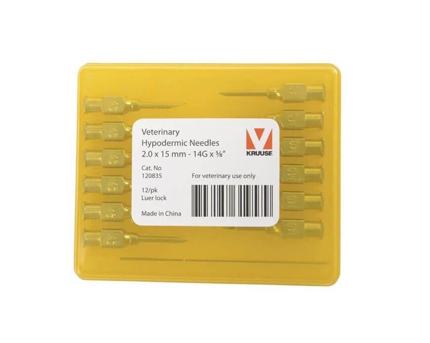Kruuse-Vet Çelik Enjektör İğnesi 2*15 MM 12'li Paket