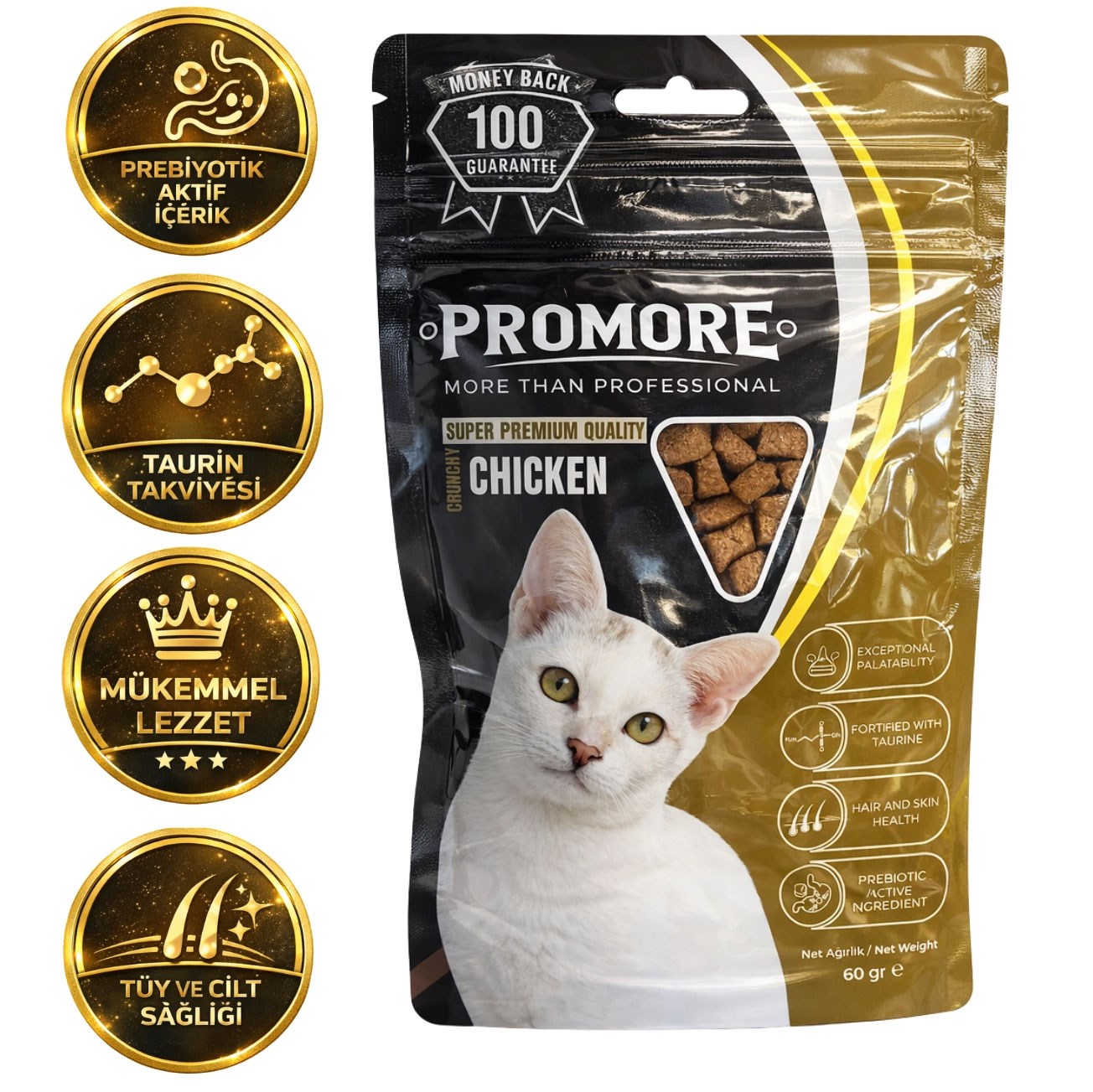 Promore Tavuk Etli Atıştırmalık Kedi Ödül Maması 60 GR
