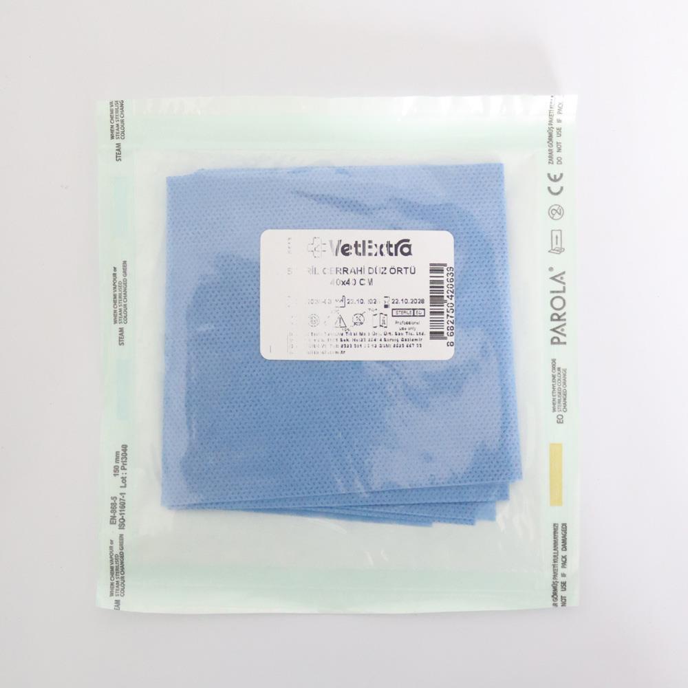 VetExtra Steril Düz Örtü 40*40 CM (35 GR SMS Kumaş)
