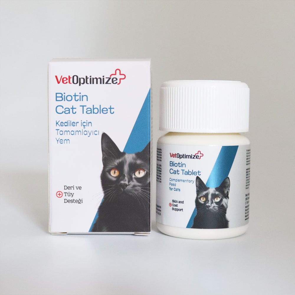 VetOptimize Biotin Cat (Yavru ve Yetişkin Kediler İçin Deri ve Tüy Desteği) 100 Tablet