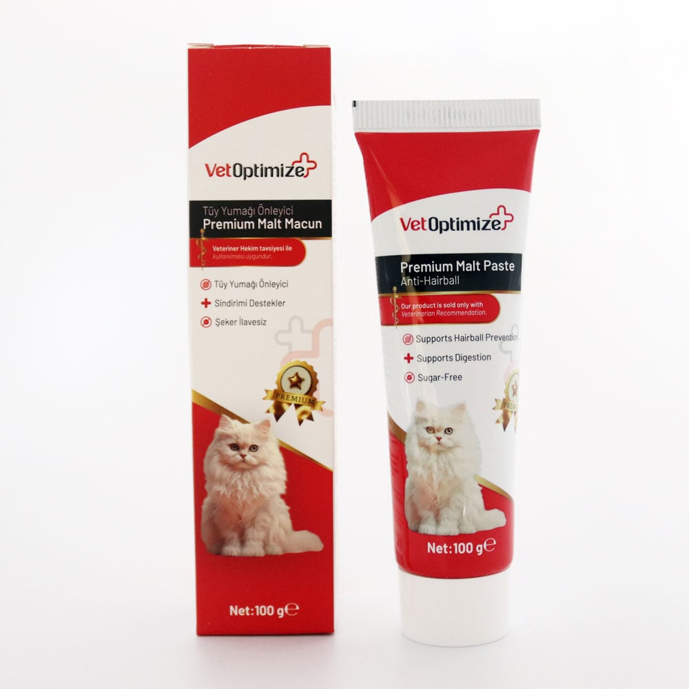 VetOptimize Kediler İçin Malt Macun (Tüy Yumağı Önleyici Anti- Hairball) 100 Gr