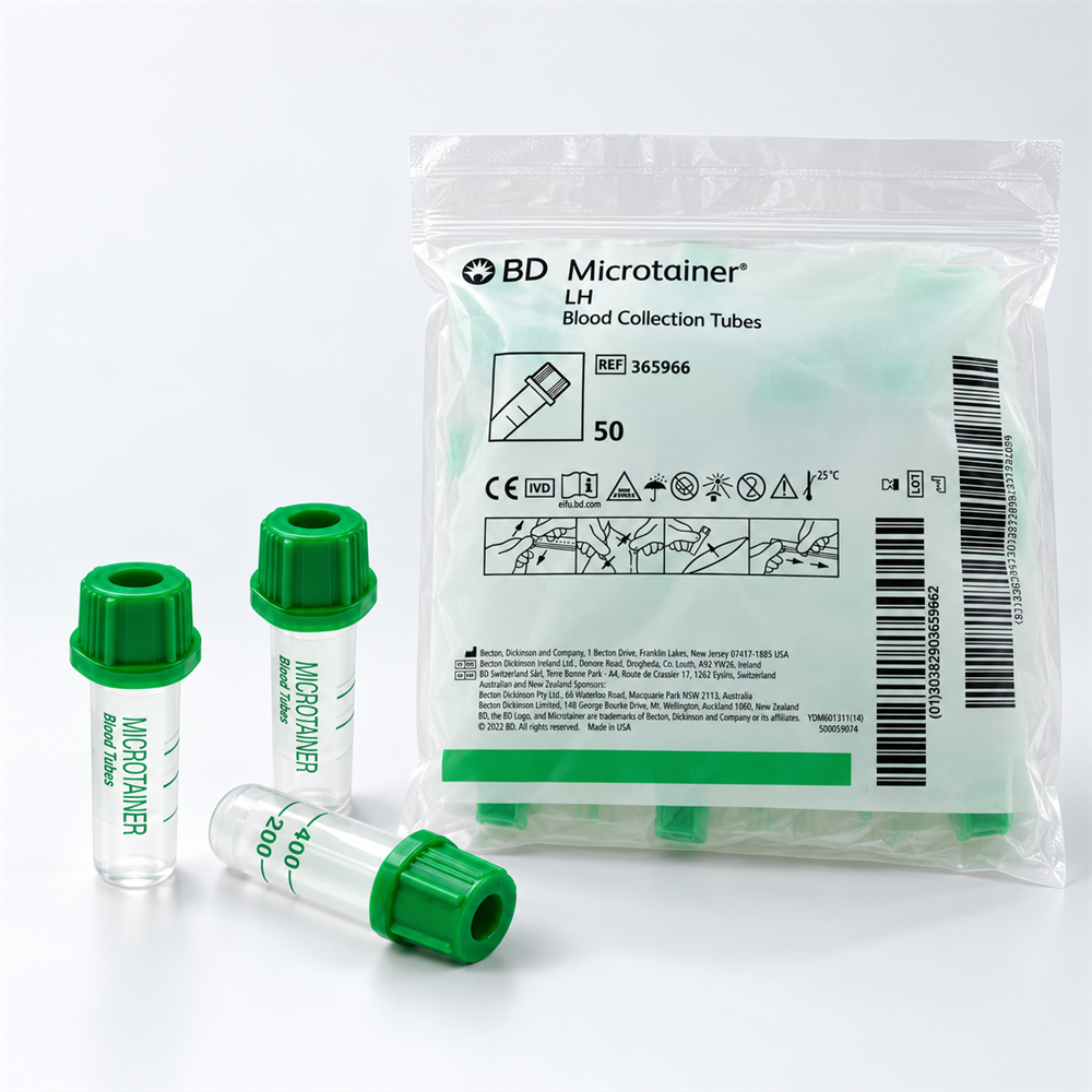 BD Lityum Heparinli Tüp 0,5 ML (Pediatrik) (Yeşil Kapak) 50'li Paket