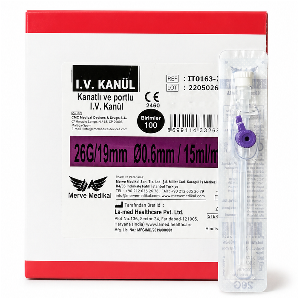 Lamed Branül (İntraket) Mor (26G) 100'lü Paket